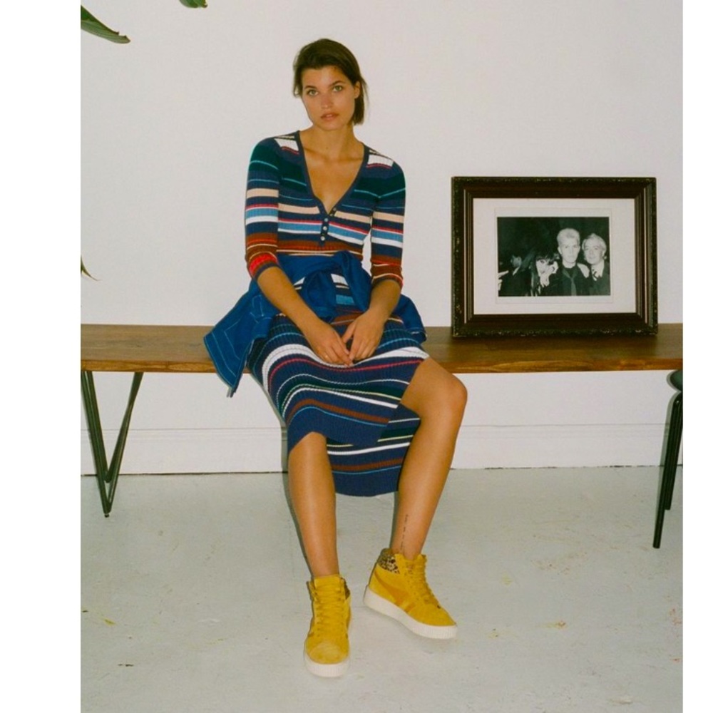 Striped Multicolor Knit Dress